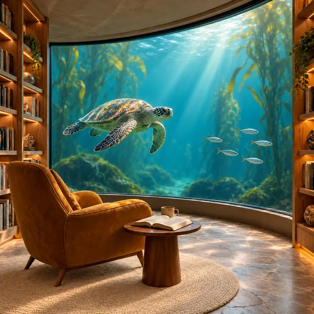 Underwater Library Visit: Let the ocean turn the afternoon.